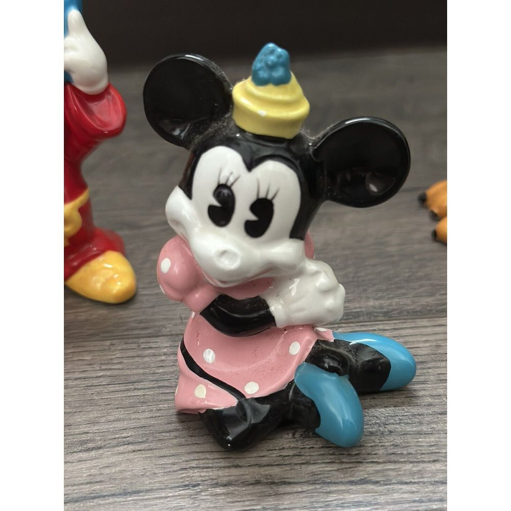 Vintage - Ceramic Fantasia Minnie Mouse Pluto Top Hat Figurine - Picture 11 of 16